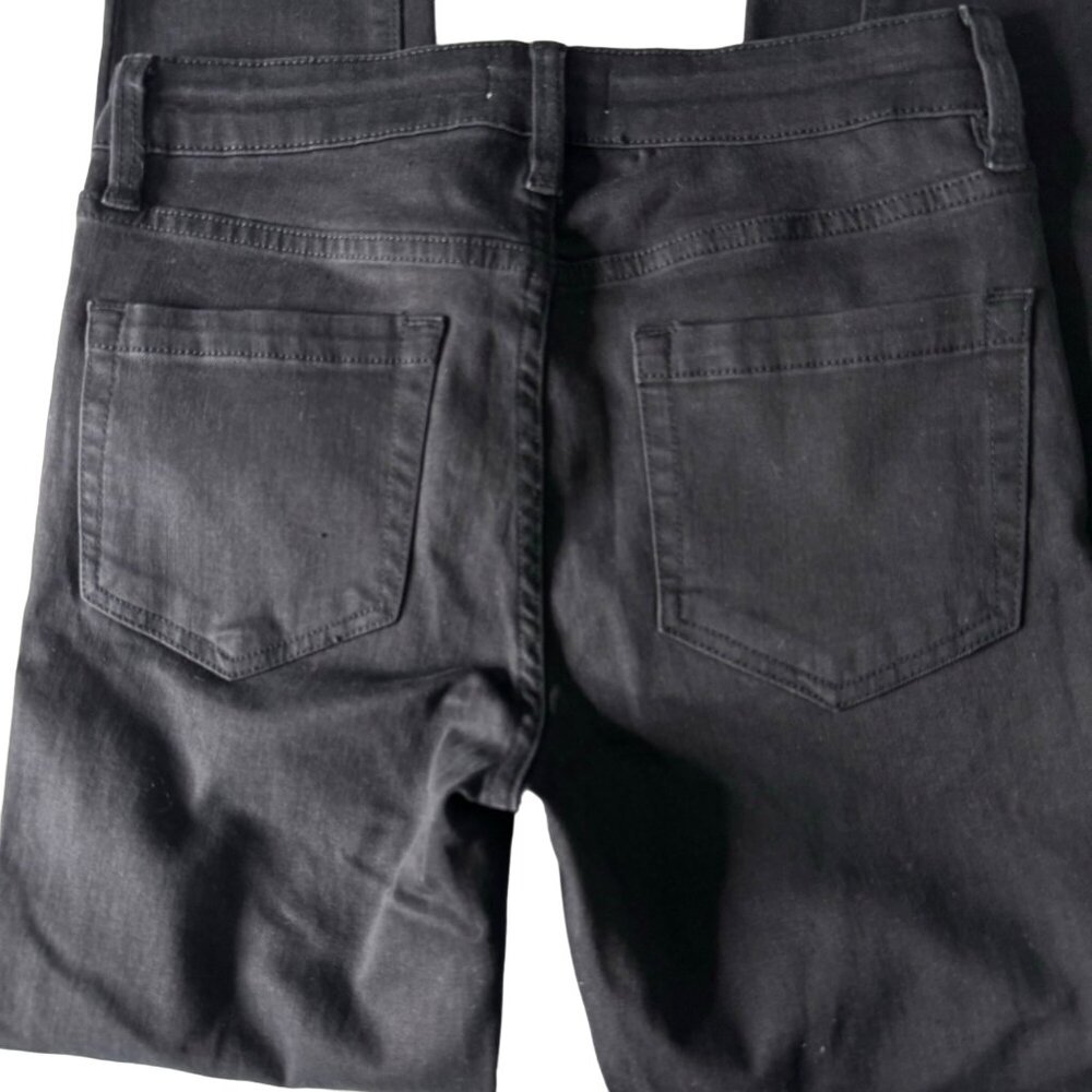 1.STATE Frayed Released Hem Skinny Black Jeans Womens Size 27 Super Wash Denim - Picture 9 of 12